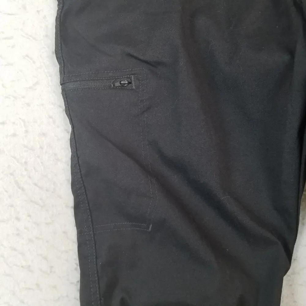 Wrangler Pants Mens 38x30 Black Nylon Spandex Hiking Cargo Zip‎ Pocket Outdoor